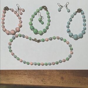 Pastel Beaded Jewelry Set